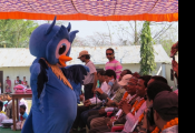 Display of owl mascot during Nepal Owl Festival